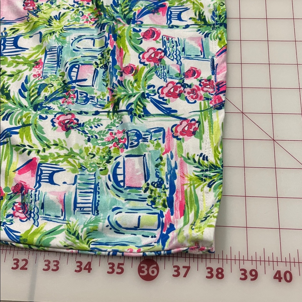 STELLA PARKER Cruise Summer Party Gold Buttons Stretch Tropical Print Sheath 3X - Picture 16 of 16